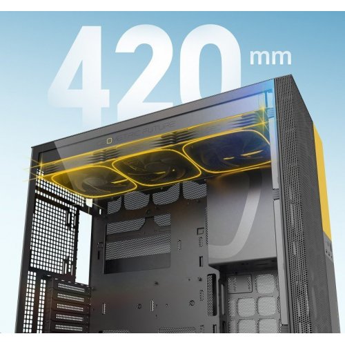 Уценка корпус Geometric Future Model 5F Mesh без БП (GEO-M5VF-BY) Black/Yellow (Вскрытая упаковка, 878220) купить в Украине: Киев, Днепр, Харьков, Одесса  | Проверка совместимости, низкая цена, отзывы, характеристики от TELEMART фото