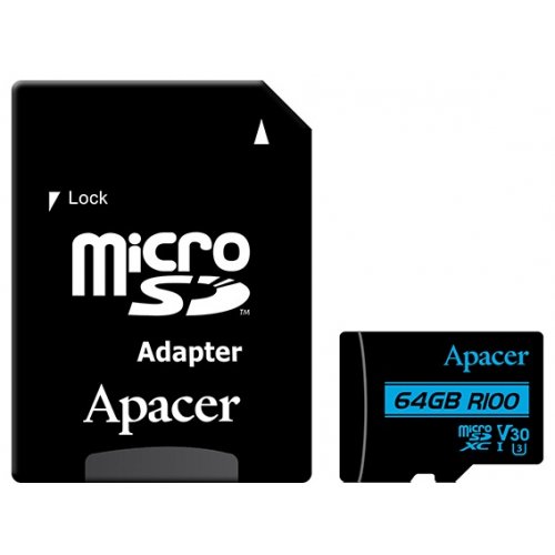 Купить Карта памяти Apacer microSDXC 64GB UHS-I Class 10 (с адаптером) (AP64GMCSX10U7-R) - цена в Харькове, Киеве, Днепре, Одессе
в интернет-магазине Telemart фото