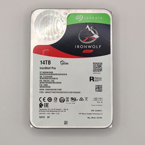 Жесткий диск Seagate IronWolf Pro (NAS) 14TB 512e 256MB 7200RPM 3.5" (ST14000NE0008) (Восстановлено продавцом, 878414) купить в Украине: Киев, Днепр, Харьков, Одесса  | Проверка совместимости, низкая цена, отзывы, характеристики от TELEMART фото