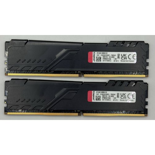 Озп Kingston DDR4 32GB (2x16GB) 3600Mhz FURY Beast Black (KF436C18BBK2/32) (Відновлено продавцем, 878431) купити в Україні: Київ, Львів, Хмельницький, Тернопіль, Івано-Франківськ | Перевірка сумісності, низька ціна, відгуки, характеристики від TELEMART фото