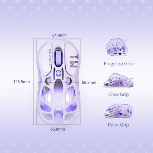 Мышка GravaStar Mercury M1 Pro RGB Wireless (GRAVASTARM1PRO_PL) Lavender Purple купить в Украине: Киев, Днепр, Харьков, Одесса  | Низкая цена, отзывы, характеристики от TELEMART фото