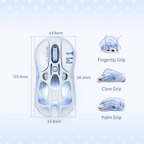 Мышка GravaStar Mercury M1 Pro RGB Wireless (GRAVASTARM1PRO_BLU) Ice Blue купить в Украине: Киев, Днепр, Харьков, Одесса  | Низкая цена, отзывы, характеристики от TELEMART фото