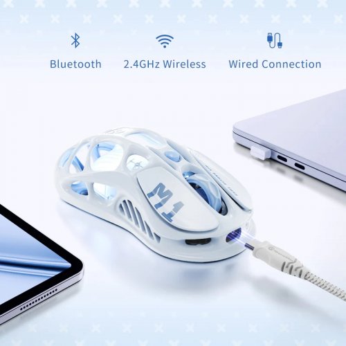 Мышка GravaStar Mercury M1 Pro RGB Wireless (GRAVASTARM1PRO_BLU) Ice Blue купить в Украине: Киев, Днепр, Харьков, Одесса  | Низкая цена, отзывы, характеристики от TELEMART фото