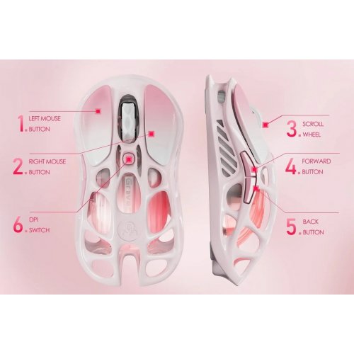 Мышка GravaStar Mercury M1 Pro RGB Wireless (GRAVASTARM1PRO_PNK) Sakura Pink купить в Украине: Киев, Днепр, Харьков, Одесса  | Низкая цена, отзывы, характеристики от TELEMART фото