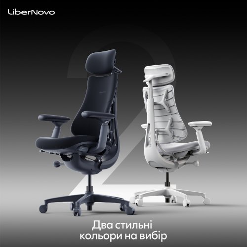 Ергономічне крісло LiberNovo Omni (CP-GW-0000015-00-00) Space Gray купити в Україні: Київ, Львів, Хмельницький, Тернопіль, Івано-Франківськ | Низька ціна, відгуки, характеристики від TELEMART фото
