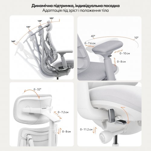 Ергономічне крісло LiberNovo Omni (CP-GW-0000015-00-00) Space Gray купити в Україні: Київ, Львів, Хмельницький, Тернопіль, Івано-Франківськ | Низька ціна, відгуки, характеристики від TELEMART фото