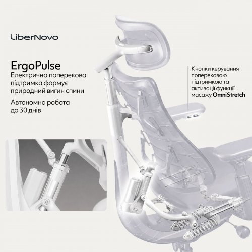 Эргономичное кресло LiberNovo Omni (CP-GW-0000015-00-00) Space Gray купить в Украине: Киев, Днепр, Харьков, Одесса  | Низкая цена, отзывы, характеристики от TELEMART фото