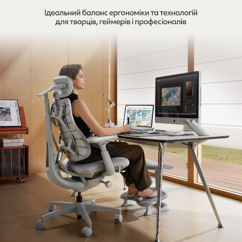 Эргономичное кресло LiberNovo Omni (CP-GW-0000015-00-00) Space Gray купить в Украине: Киев, Днепр, Харьков, Одесса  | Низкая цена, отзывы, характеристики от TELEMART фото