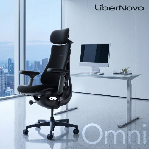 Ергономічне крісло LiberNovo Omni (CP-GW-0000015-00-01) Midnight Black купити в Україні: Київ, Львів, Хмельницький, Тернопіль, Івано-Франківськ | Низька ціна, відгуки, характеристики від TELEMART фото