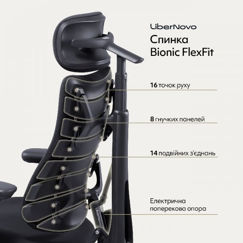 Ергономічне крісло LiberNovo Omni (CP-GW-0000015-00-01) Midnight Black купити в Україні: Київ, Львів, Хмельницький, Тернопіль, Івано-Франківськ | Низька ціна, відгуки, характеристики від TELEMART фото