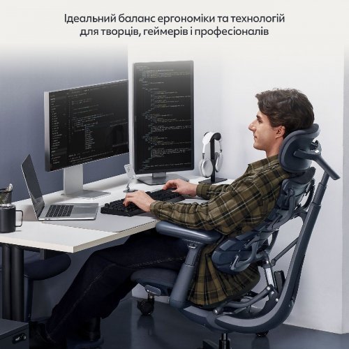 Ергономічне крісло LiberNovo Omni (CP-GW-0000015-00-01) Midnight Black купити в Україні: Київ, Львів, Хмельницький, Тернопіль, Івано-Франківськ | Низька ціна, відгуки, характеристики від TELEMART фото
