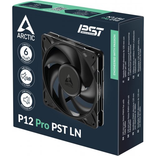 Набір кулерів для корпусу Arctic P12 Pro PST LN (5-Fan Pack) (ACFAN00350A) Black купити в Україні: Київ, Львів, Хмельницький, Тернопіль, Івано-Франківськ | Перевірка сумісності, низька ціна, відгуки, характеристики від TELEMART фото