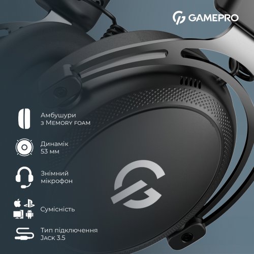 Навушники GamePro Asgard Skald Origin (HS850B) Black купити в Україні: Київ, Львів, Хмельницький, Тернопіль, Івано-Франківськ | Низька ціна, відгуки, характеристики від TELEMART фото