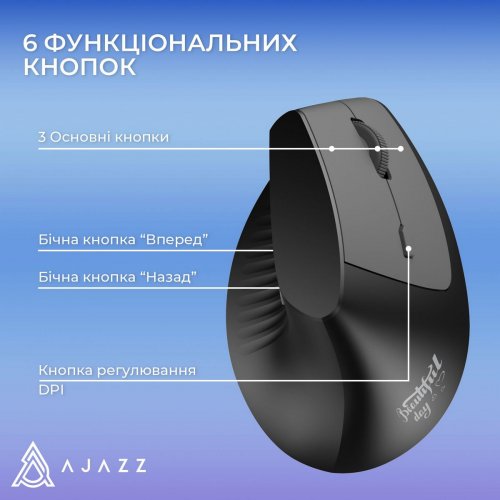 Мышка Ajazz i300 Wireless (I300-B) Black купить в Украине: Киев, Днепр, Харьков, Одесса  | Низкая цена, отзывы, характеристики от TELEMART фото