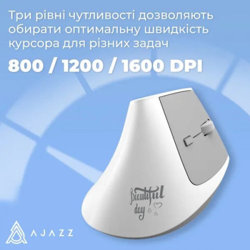 Мышка Ajazz i300 Wireless (I300-W) White купить в Украине: Киев, Днепр, Харьков, Одесса  | Низкая цена, отзывы, характеристики от TELEMART фото