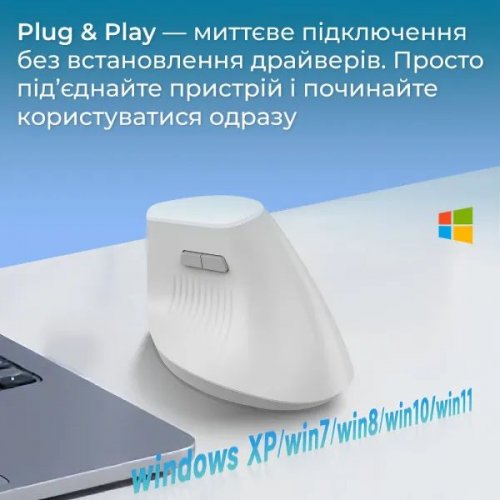 Мышка Ajazz i300 Wireless (I300-W) White купить в Украине: Киев, Днепр, Харьков, Одесса  | Низкая цена, отзывы, характеристики от TELEMART фото