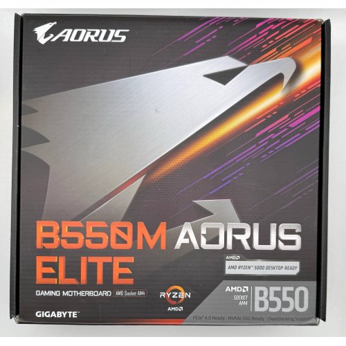 Материнська плата Gigabyte B550M AORUS ELITE (sAM4, AMD B550) (Відновлено продавцем, 878587) купити в Україні: Київ, Львів, Хмельницький, Тернопіль, Івано-Франківськ | Перевірка сумісності, низька ціна, відгуки, характеристики від TELEMART фото