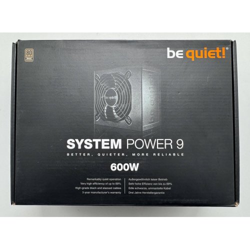 Блок живлення Be Quiet! System Power 9 600W (BN247) (Відновлено продавцем, 878762) купити в Україні: Київ, Львів, Хмельницький, Тернопіль, Івано-Франківськ | Перевірка сумісності, низька ціна, відгуки, характеристики від TELEMART фото