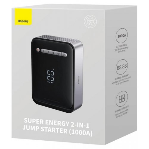 Пускозарядний пристрій Baseus Super Energy 2 in 1 12V 8000mAh 1000A (CGCN000001) Black купити в Україні: Київ, Львів, Хмельницький, Тернопіль, Івано-Франківськ | Низька ціна, відгуки, характеристики від TELEMART фото