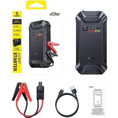 Пускозарядное устройство Baseus PrimeTrip VJ1 Jump Starter 12000mAh (C0119400) Black купить в Украине: Киев, Днепр, Харьков, Одесса  | Низкая цена, отзывы, характеристики от TELEMART фото