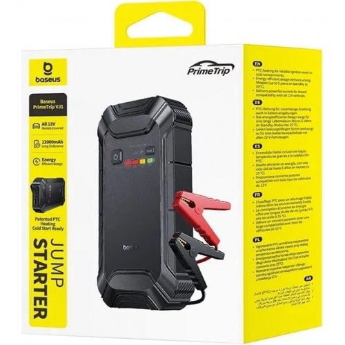 Пускозарядное устройство Baseus PrimeTrip VJ1 Jump Starter 12000mAh (C0119400) Black купить в Украине: Киев, Днепр, Харьков, Одесса  | Низкая цена, отзывы, характеристики от TELEMART фото