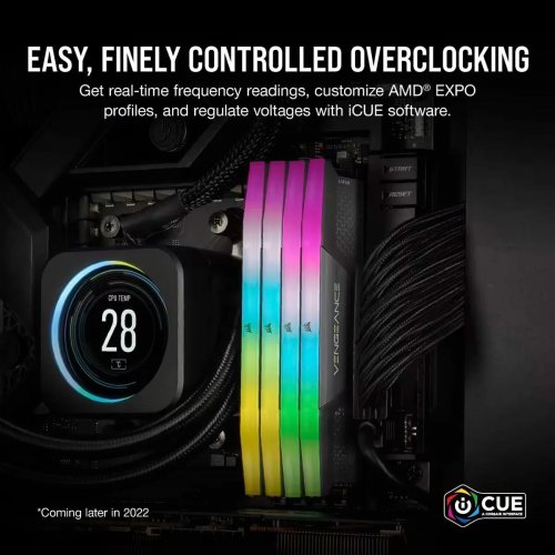 ОЗУ Corsair DDR5 64GB (2x32GB) 5600Mhz Vengeance RGB Grey (CMH64GX5M2B5600Z40K) купить в Украине: Киев, Днепр, Харьков, Одесса  | Проверка совместимости, низкая цена, отзывы, характеристики от TELEMART фото