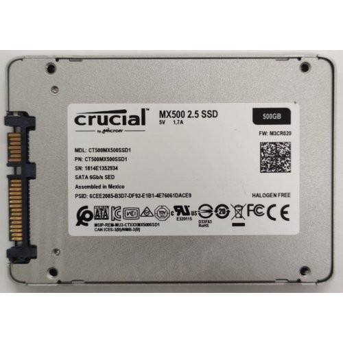 Ssd-диск Crucial MX500 TLC 500GB 2.5" (CT500MX500SSD1) (Восстановлено продавцом, 878842) купить в Украине: Киев, Днепр, Харьков, Одесса  | Проверка совместимости, низкая цена, отзывы, характеристики от TELEMART фото