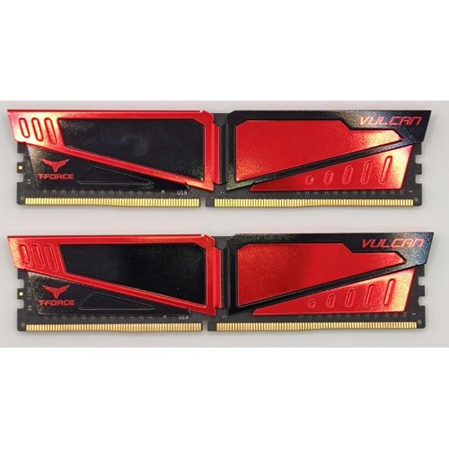 Озу Team DDR4 16GB (2x8GB) 3200Mhz T-Force Vulcan Red (TLRED416G3200HC16CDC01) (Восстановлено продавцом, 878843) купить в Украине: Киев, Днепр, Харьков, Одесса  | Проверка совместимости, низкая цена, отзывы, характеристики от TELEMART фото