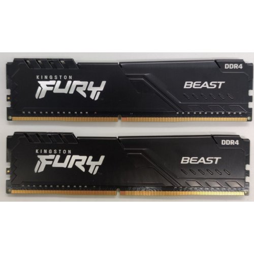 Озу Kingston DDR4 16GB (2x8GB) 3200Mhz FURY Beast RGB Black (KF432C16BB2AK2/16WP) (Восстановлено продавцом, 878868) купить в Украине: Киев, Днепр, Харьков, Одесса  | Проверка совместимости, низкая цена, отзывы, характеристики от TELEMART фото