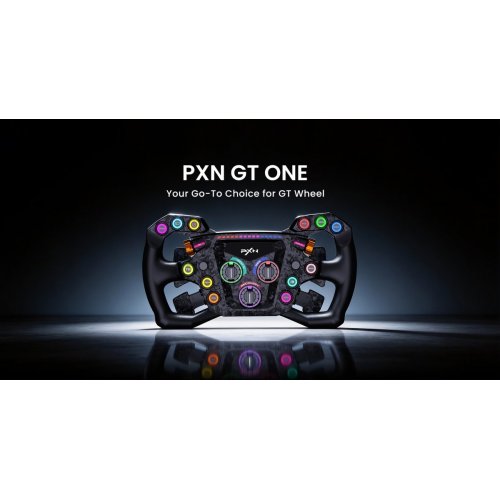 Руль PXN GT One Steering (6948052904294) Black купить в Украине: Киев, Днепр, Харьков, Одесса  | Низкая цена, отзывы, характеристики от TELEMART фото