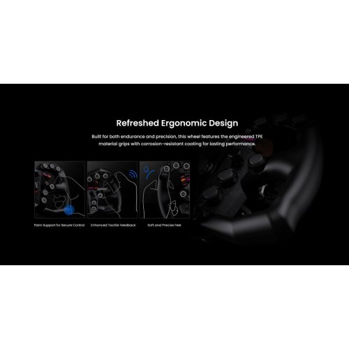 Руль PXN GT One Steering (6948052904294) Black купить в Украине: Киев, Днепр, Харьков, Одесса  | Низкая цена, отзывы, характеристики от TELEMART фото