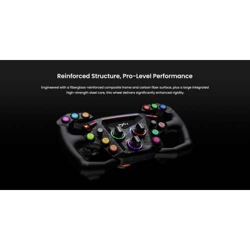 Руль PXN GT One Steering (6948052904294) Black купить в Украине: Киев, Днепр, Харьков, Одесса  | Низкая цена, отзывы, характеристики от TELEMART фото