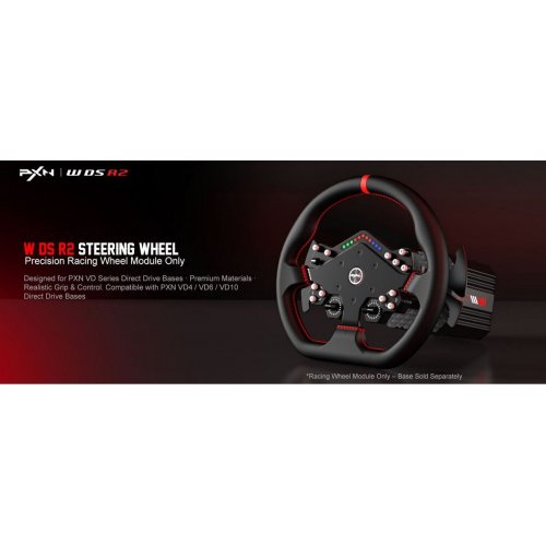 Руль PXN W DS R2 D-Type Steering (6948052903716) Black купить в Украине: Киев, Днепр, Харьков, Одесса  | Низкая цена, отзывы, характеристики от TELEMART фото