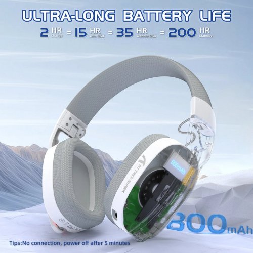 Наушники Attack Shark L90 Wireless (AS-L90-W) White (Восстановлено продавцом, 879031) купить в Украине: Киев, Днепр, Харьков, Одесса  | Низкая цена, отзывы, характеристики от TELEMART фото