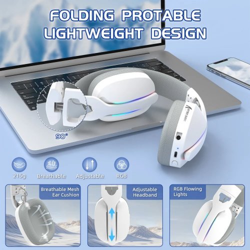 Наушники Attack Shark L90 Wireless (AS-L90-W) White (Восстановлено продавцом, 879031) купить в Украине: Киев, Днепр, Харьков, Одесса  | Низкая цена, отзывы, характеристики от TELEMART фото