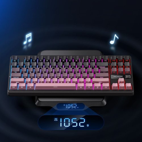 Клавіатура MCHOSE G87 RGB Mechanical Matcha Latte Switch V2 Wireless (MC-G87-17) Black/Pink (Відновлено продавцем, 879032) купити в Україні: Київ, Львів, Хмельницький, Тернопіль, Івано-Франківськ | Низька ціна, відгуки, характеристики від TELEMART фото