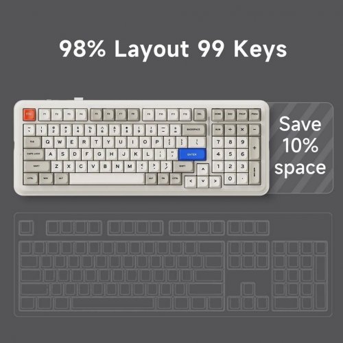 Клавіатура MCHOSE K99 V2 RGB Mechanical Icy Creamsicle Switch Wireless (MC-K99V2-4) Sky Blue (Відновлено продавцем, 879033) купити в Україні: Київ, Львів, Хмельницький, Тернопіль, Івано-Франківськ | Низька ціна, відгуки, характеристики від TELEMART фото