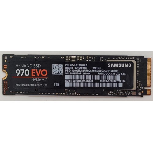 Ssd-диск Samsung 970 EVO V-NAND MLC 1TB M.2 (2280 PCI-E) (MZ-V7E1T0BW) (Восстановлено продавцом, 879046) купить в Украине: Киев, Днепр, Харьков, Одесса  | Проверка совместимости, низкая цена, отзывы, характеристики от TELEMART фото