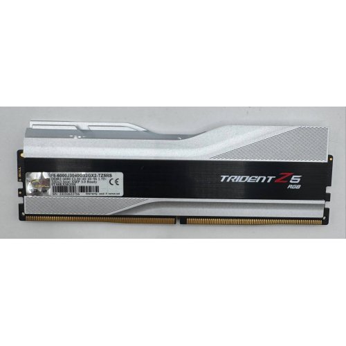 Озп G.Skill DDR5 32GB 6000Mhz Trident Z5 RGB Silver (F5-6000J3040G32GX2-TZ5RS) (Відновлено продавцем, 879300) купити в Україні: Київ, Львів, Хмельницький, Тернопіль, Івано-Франківськ | Перевірка сумісності, низька ціна, відгуки, характеристики від TELEMART фото