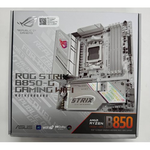 Материнская плата Asus ROG STRIX B850-G GAMING WIFI (sAM5, AMD B850) (Состояние нового, 879318) купить в Украине: Киев, Днепр, Харьков, Одесса  | Проверка совместимости, низкая цена, отзывы, характеристики от TELEMART фото