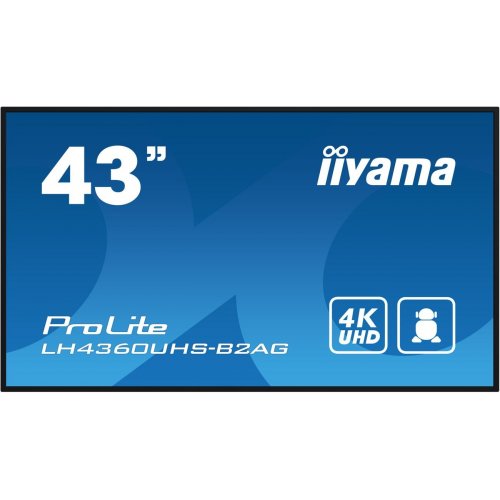 Информационная панель Iiyama 42.5" ProLite LH4360UHS-B2AG Black купить в Украине: Киев, Днепр, Харьков, Одесса  | Низкая цена, отзывы, характеристики от TELEMART фото