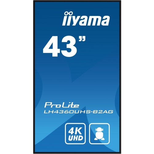 Информационная панель Iiyama 42.5" ProLite LH4360UHS-B2AG Black купить в Украине: Киев, Днепр, Харьков, Одесса  | Низкая цена, отзывы, характеристики от TELEMART фото