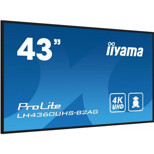 Информационная панель Iiyama 42.5" ProLite LH4360UHS-B2AG Black купить в Украине: Киев, Днепр, Харьков, Одесса  | Низкая цена, отзывы, характеристики от TELEMART фото