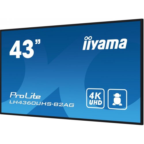 Информационная панель Iiyama 42.5" ProLite LH4360UHS-B2AG Black купить в Украине: Киев, Днепр, Харьков, Одесса  | Низкая цена, отзывы, характеристики от TELEMART фото