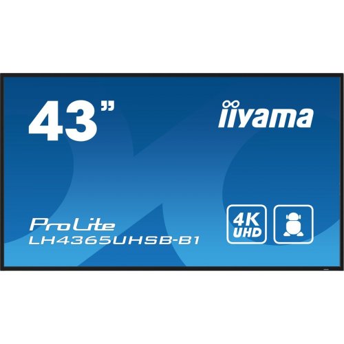 Информационная панель Iiyama 42.5" ProLite LH4365UHSB-B1 Black купить в Украине: Киев, Днепр, Харьков, Одесса  | Низкая цена, отзывы, характеристики от TELEMART фото