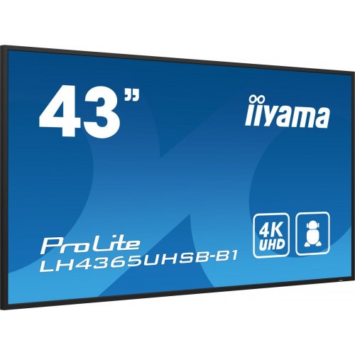 Информационная панель Iiyama 42.5" ProLite LH4365UHSB-B1 Black купить в Украине: Киев, Днепр, Харьков, Одесса  | Низкая цена, отзывы, характеристики от TELEMART фото