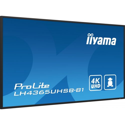 Информационная панель Iiyama 42.5" ProLite LH4365UHSB-B1 Black купить в Украине: Киев, Днепр, Харьков, Одесса  | Низкая цена, отзывы, характеристики от TELEMART фото