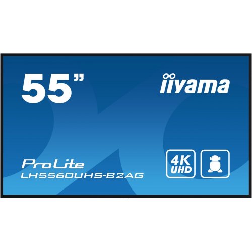 Информационная панель Iiyama 54.6" ProLite LH5560UHS-B2AG Black купить в Украине: Киев, Днепр, Харьков, Одесса  | Низкая цена, отзывы, характеристики от TELEMART фото