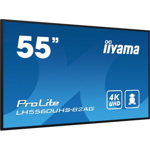Информационная панель Iiyama 54.6" ProLite LH5560UHS-B2AG Black купить в Украине: Киев, Днепр, Харьков, Одесса  | Низкая цена, отзывы, характеристики от TELEMART фото
