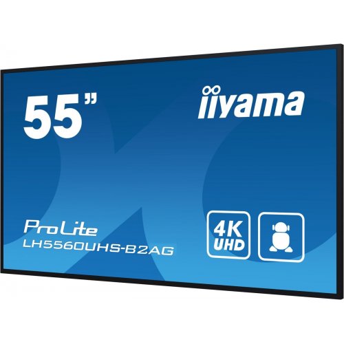 Информационная панель Iiyama 54.6" ProLite LH5560UHS-B2AG Black купить в Украине: Киев, Днепр, Харьков, Одесса  | Низкая цена, отзывы, характеристики от TELEMART фото